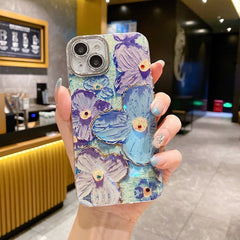 Floral Glitter Case  For iphone