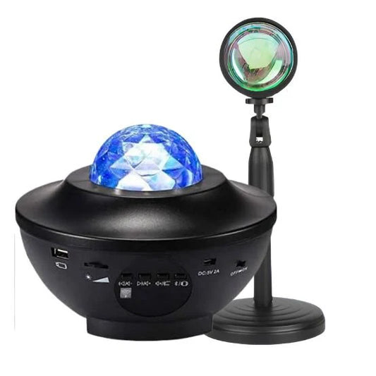 Remote Controlled Galaxy Projector + Remote Controlled Sunset Lamp Bundle