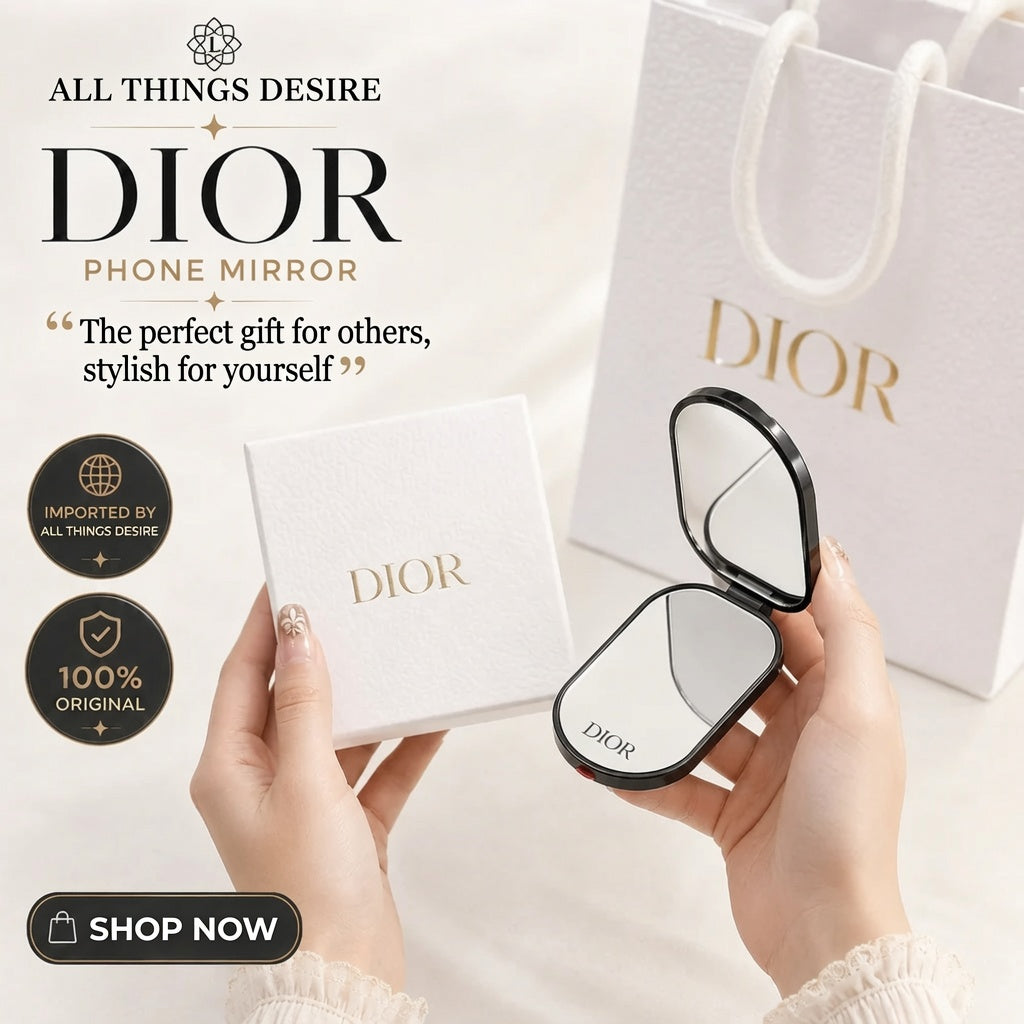 DI*R Beauty Phone Ring Holder – Dual Mirror (With Bag)