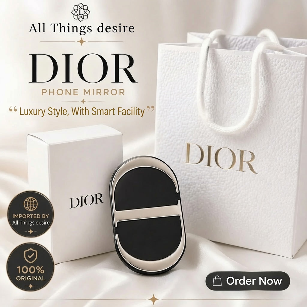 DI*R Beauty Phone Ring Holder – Dual Mirror (With Bag)