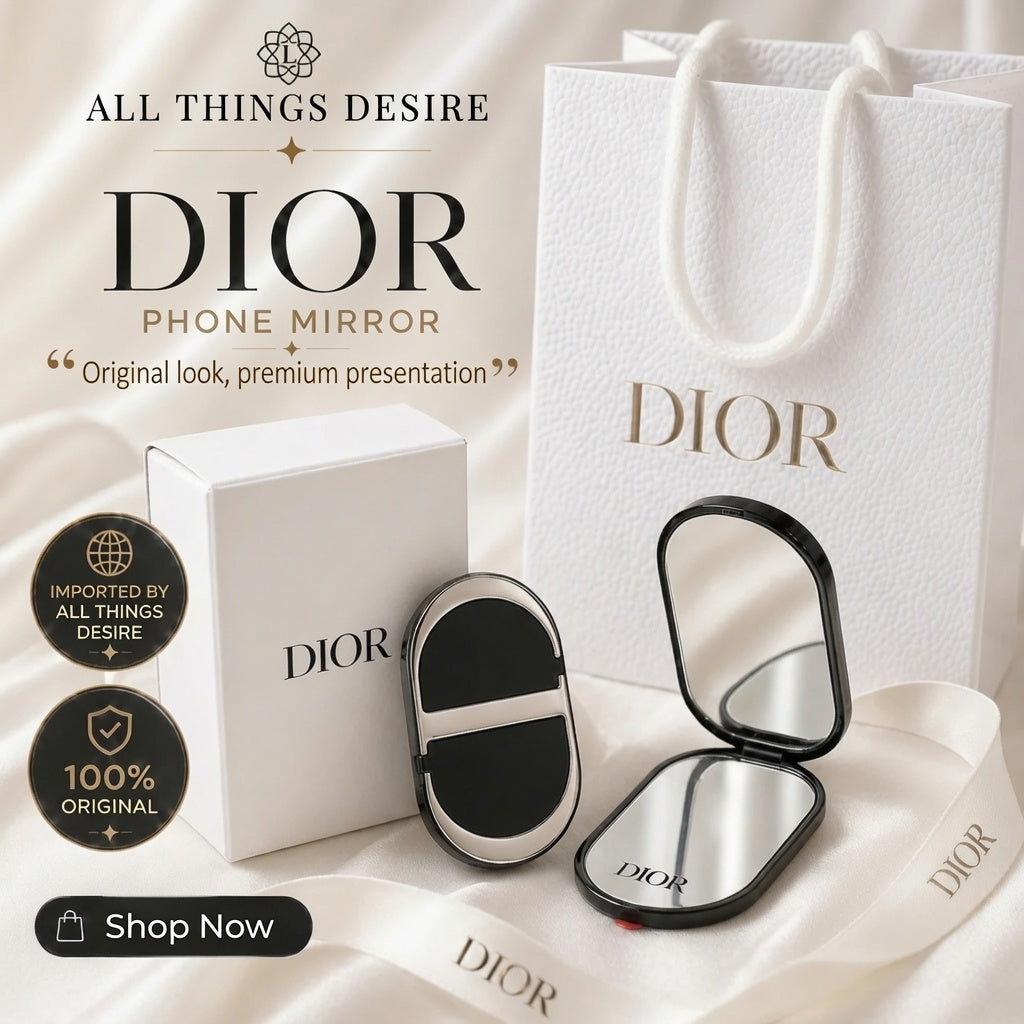 DI*R Beauty Phone Ring Holder – Dual Mirror (With Bag)