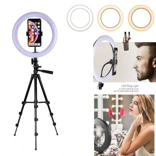 RING LIGHT 26CM/10 INCH WITH 7.5FT TRIPOD STAND & PHONE HOLDERG LIGHT